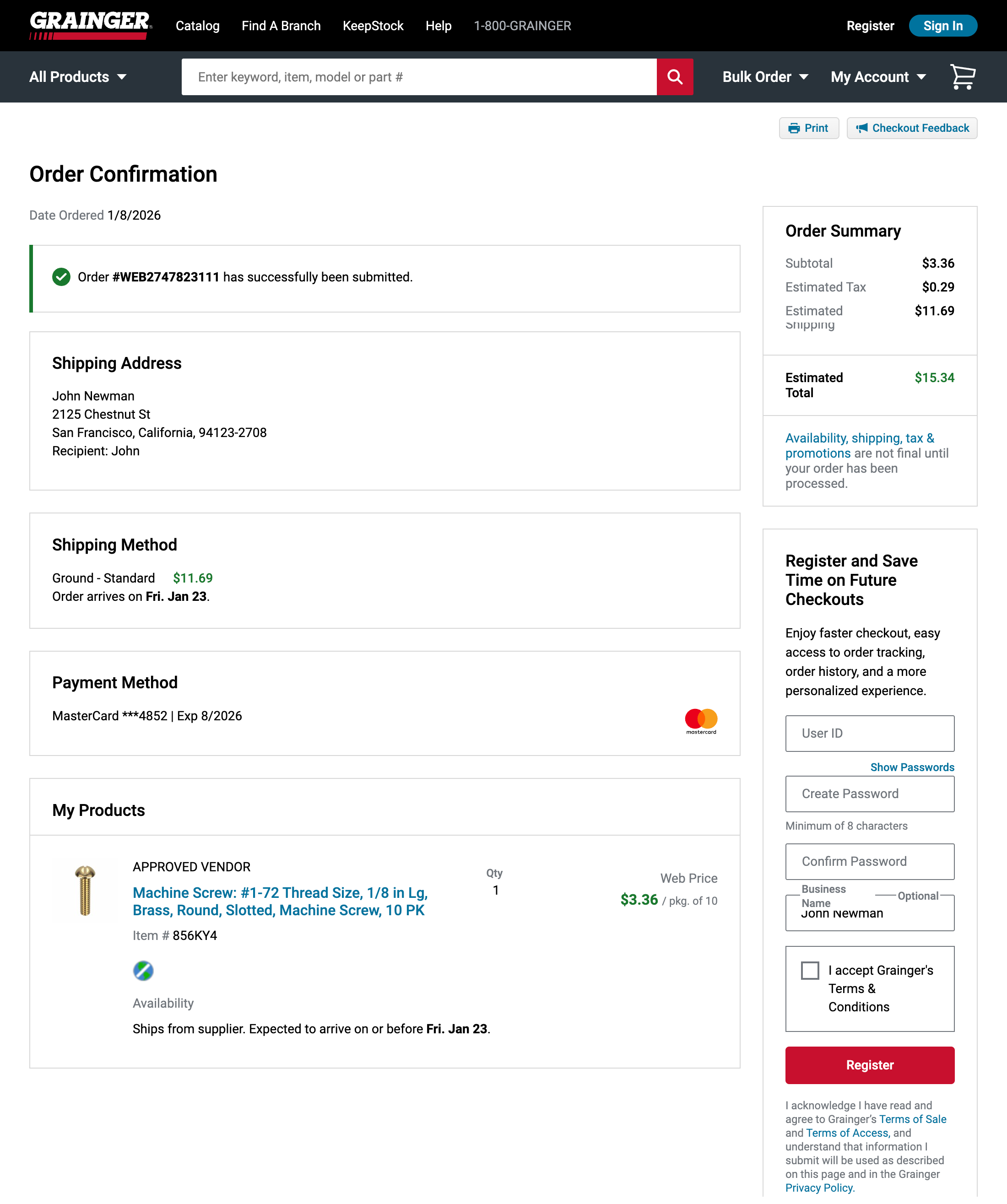 Desktop screenshot of Grainger