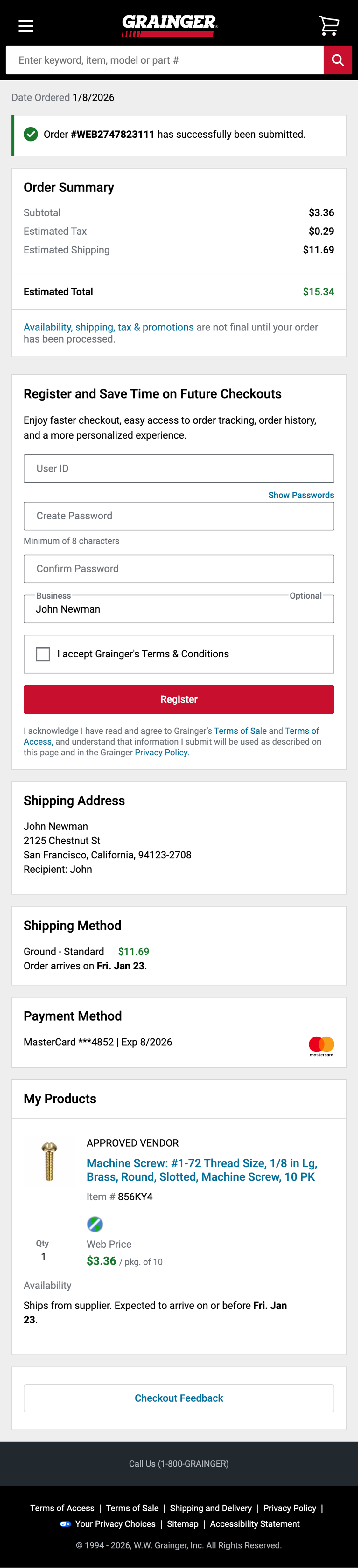 Mobile screenshot of Grainger