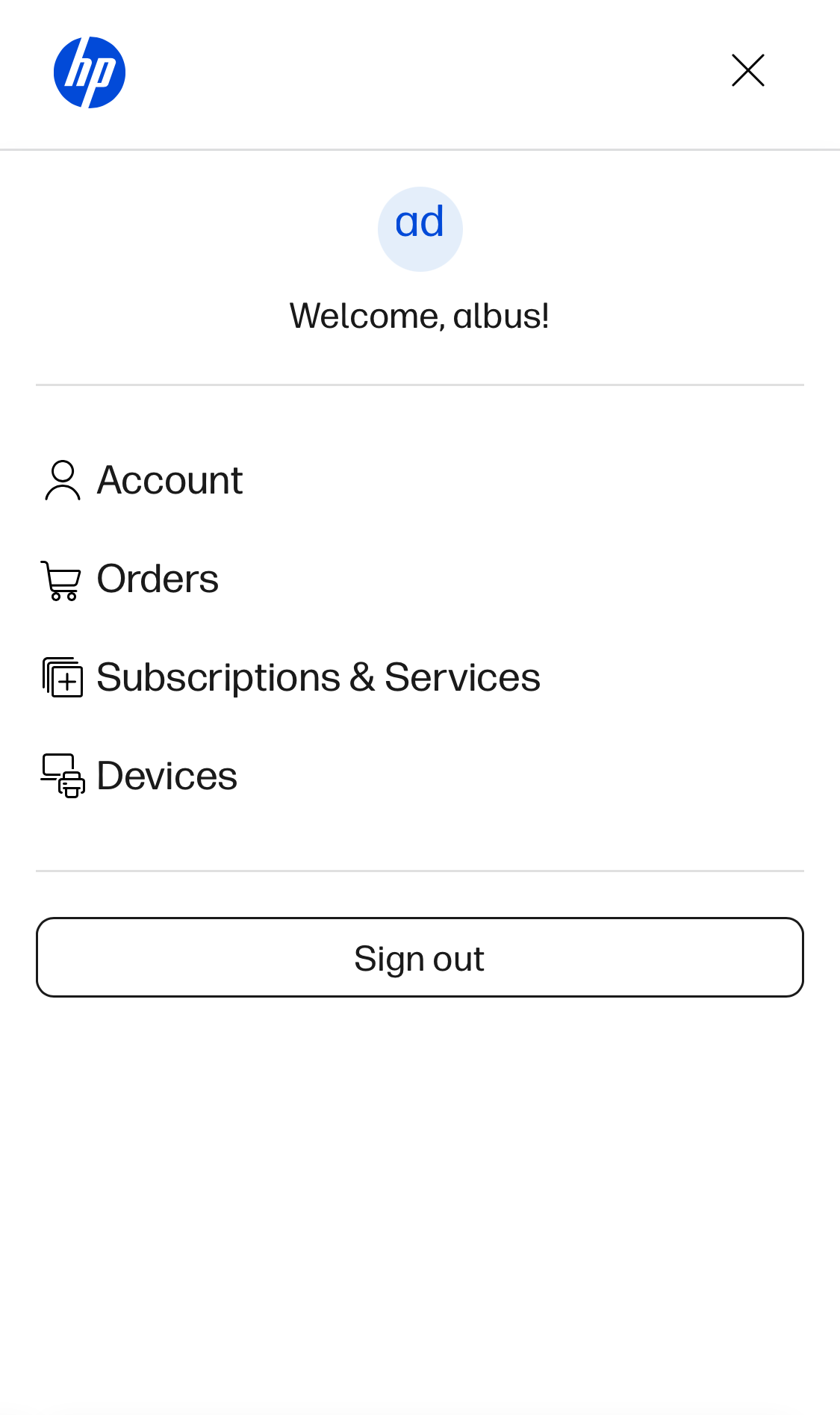 Mobile screenshot of HP