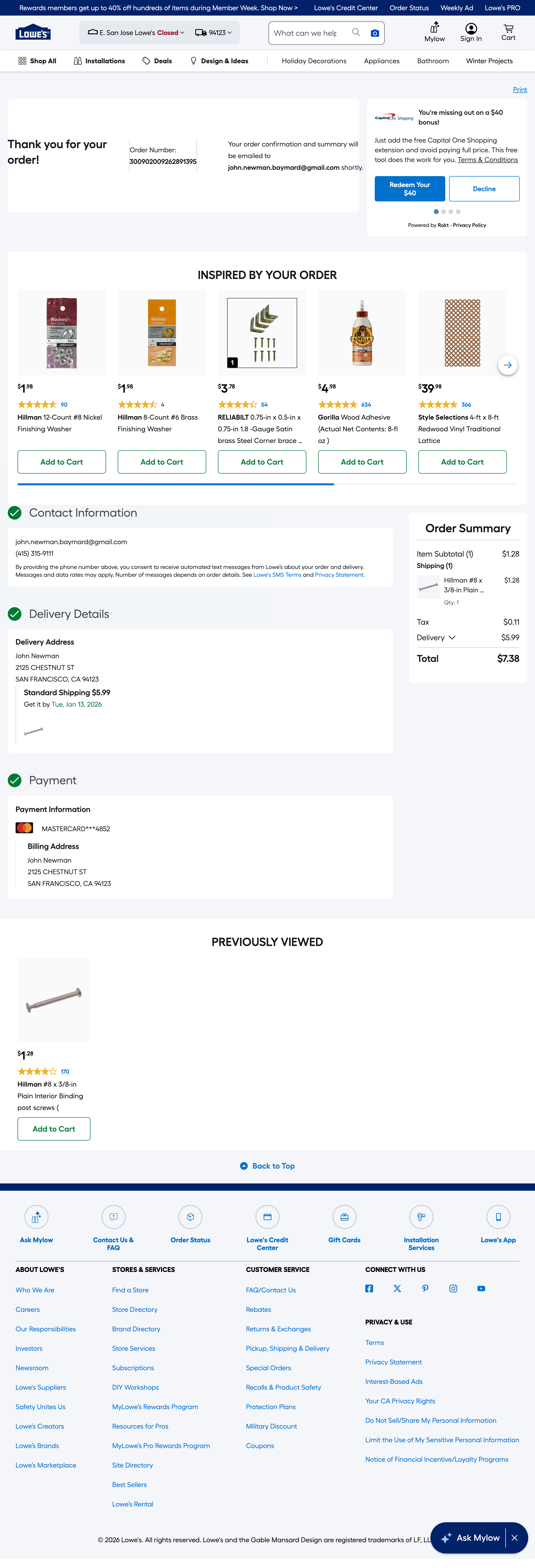 Desktop screenshot of Lowe’s