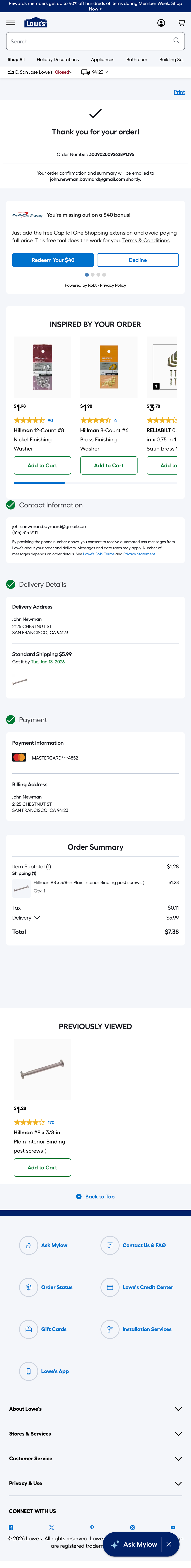Mobile screenshot of Lowe’s