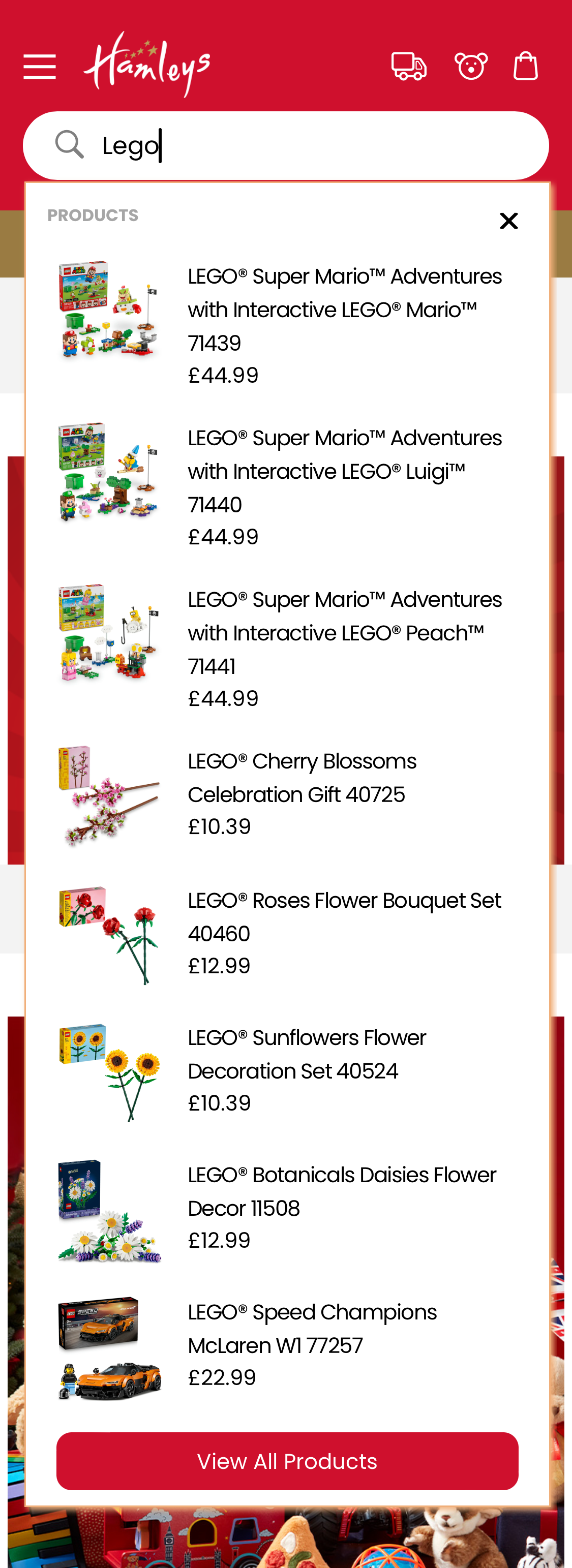 Mobile screenshot of Hamleys