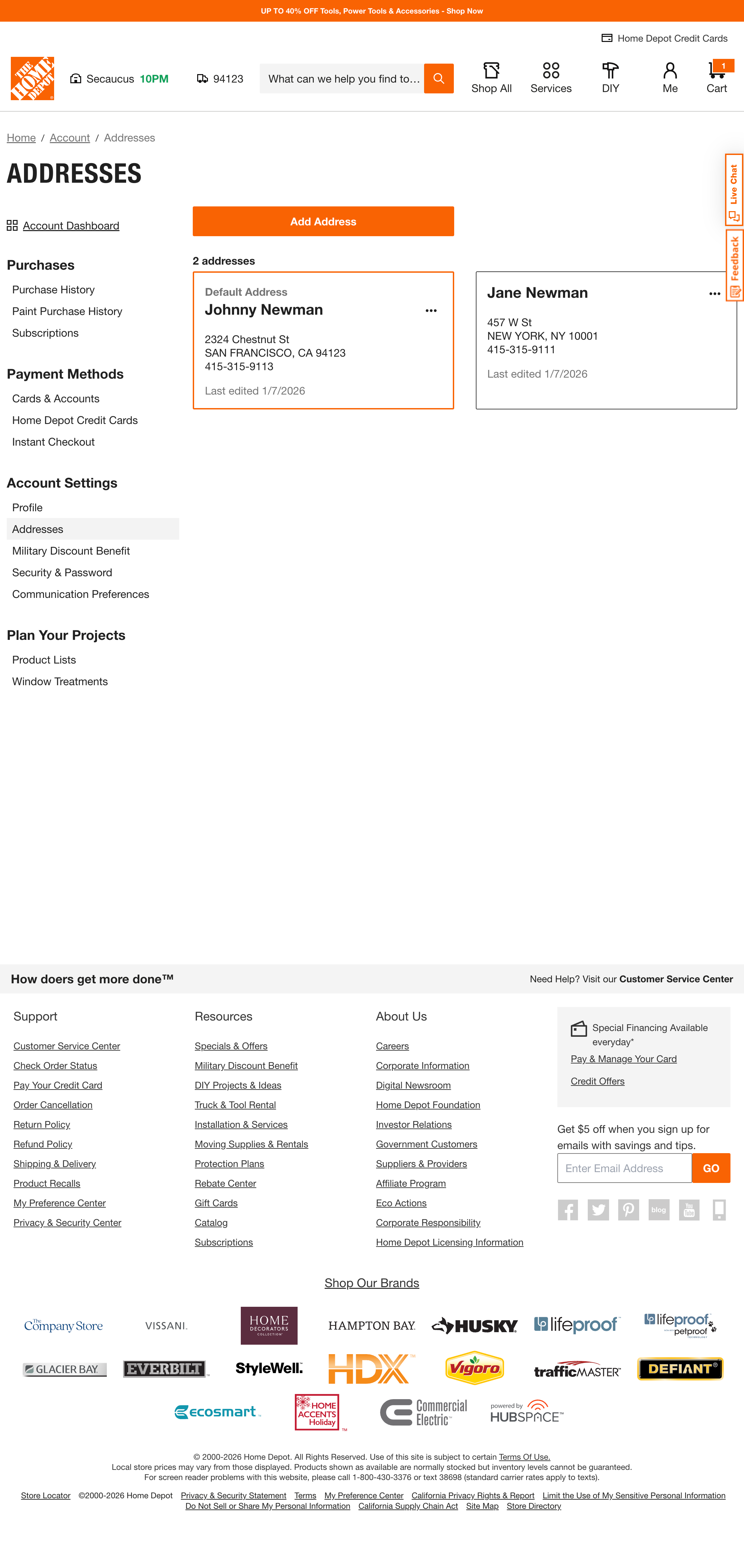 Desktop screenshot of Home Depot