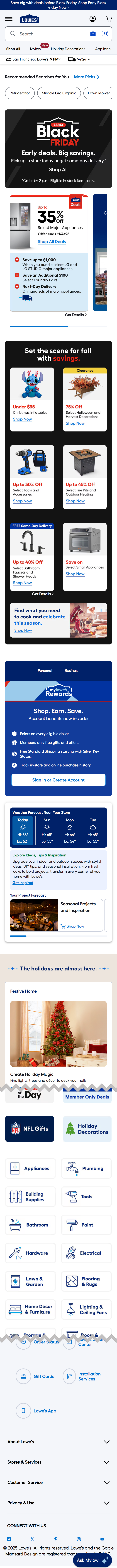 Mobile screenshot of Lowe’s
