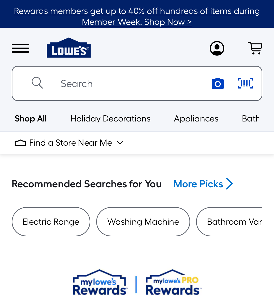 Mobile screenshot of Lowe’s
