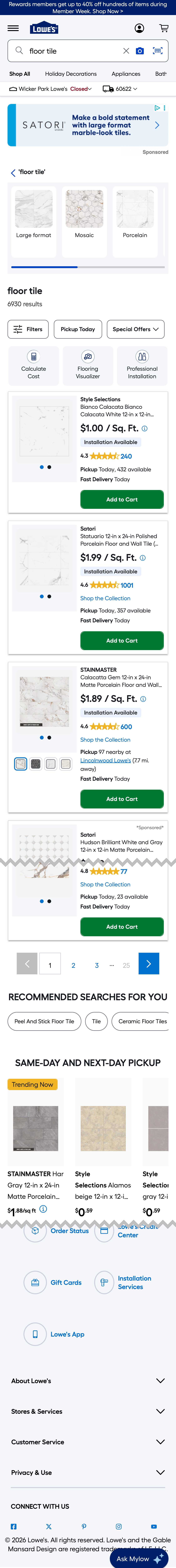 Mobile screenshot of Lowe’s