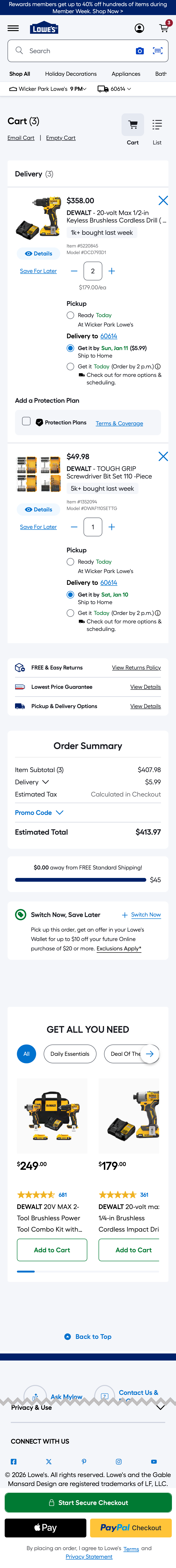 Mobile screenshot of Lowe’s