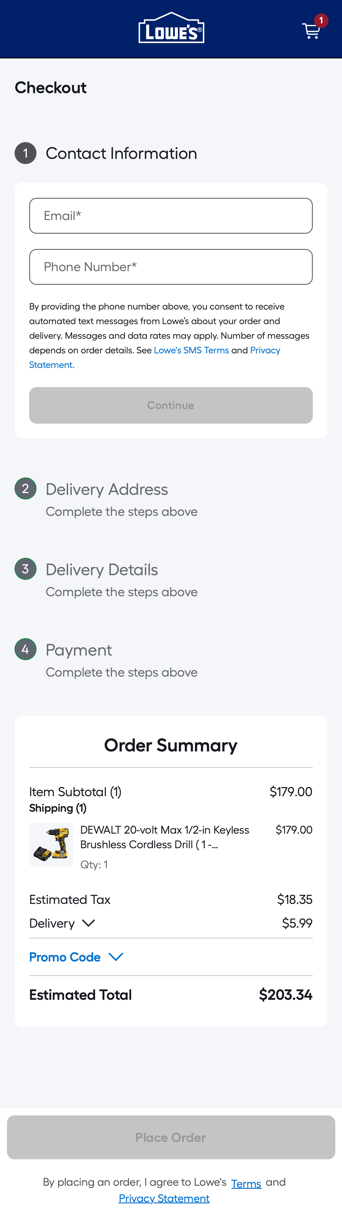 Mobile screenshot of Lowe’s