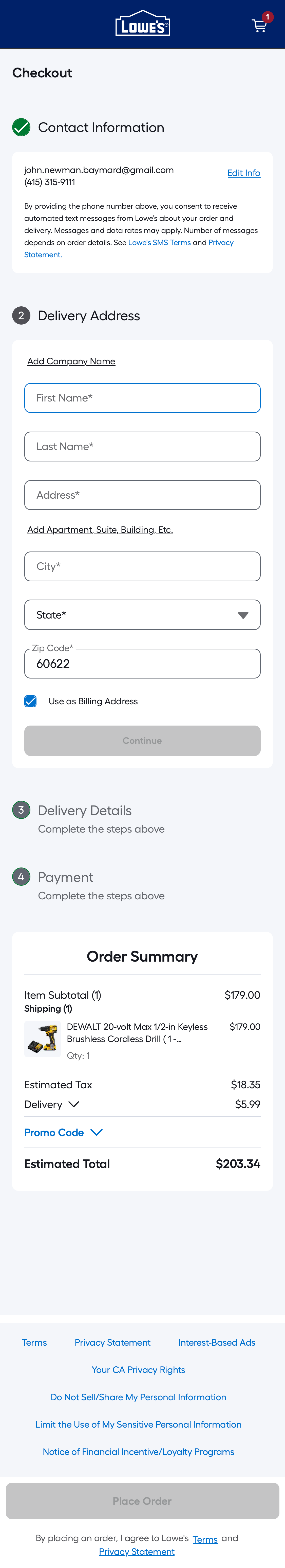 Mobile screenshot of Lowe’s