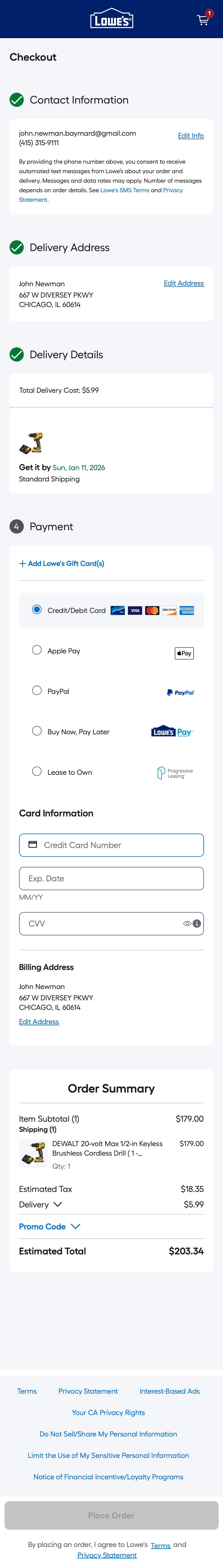 Mobile screenshot of Lowe’s