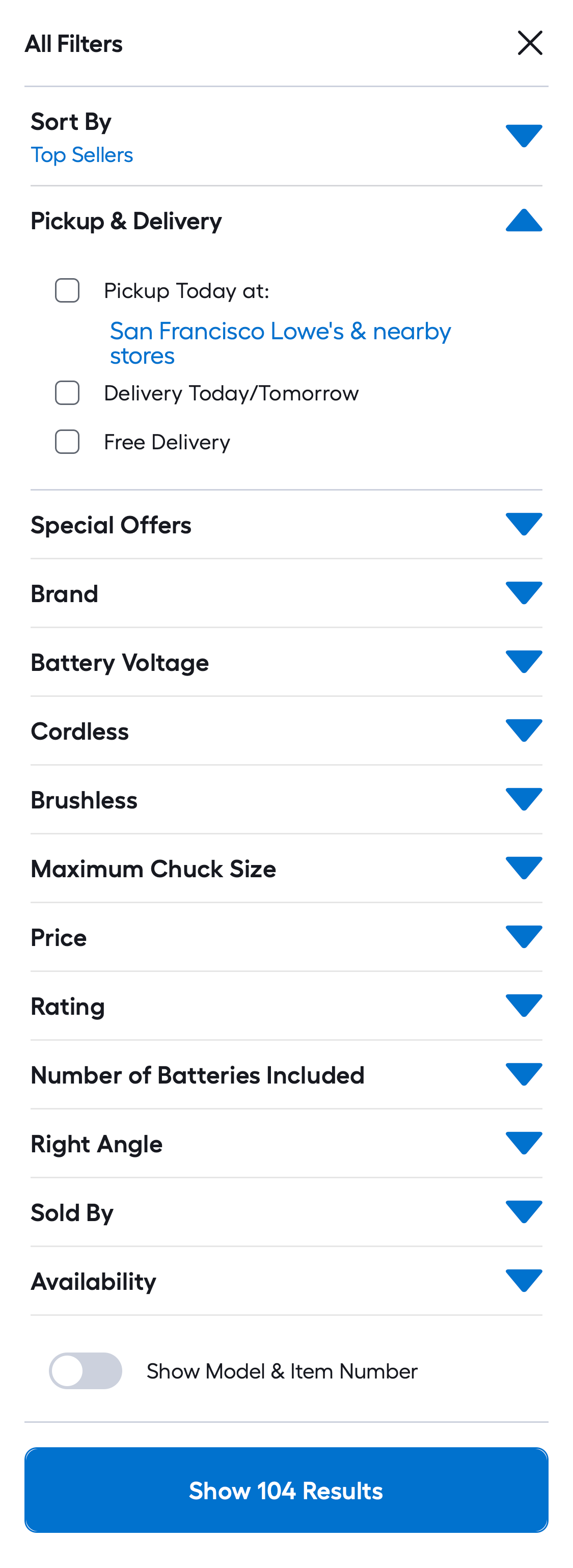 Mobile screenshot of Lowe’s