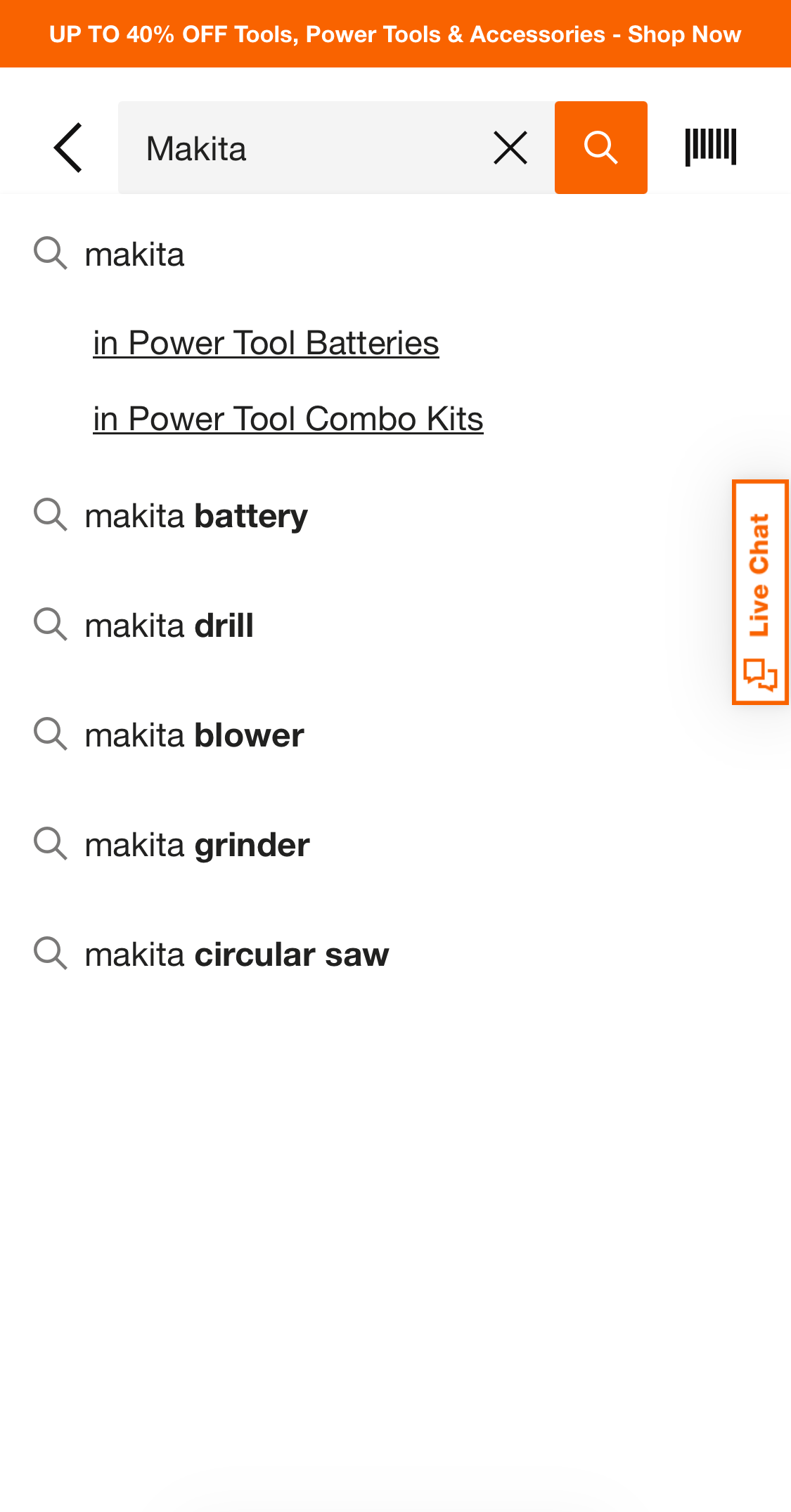 Mobile screenshot of Home Depot