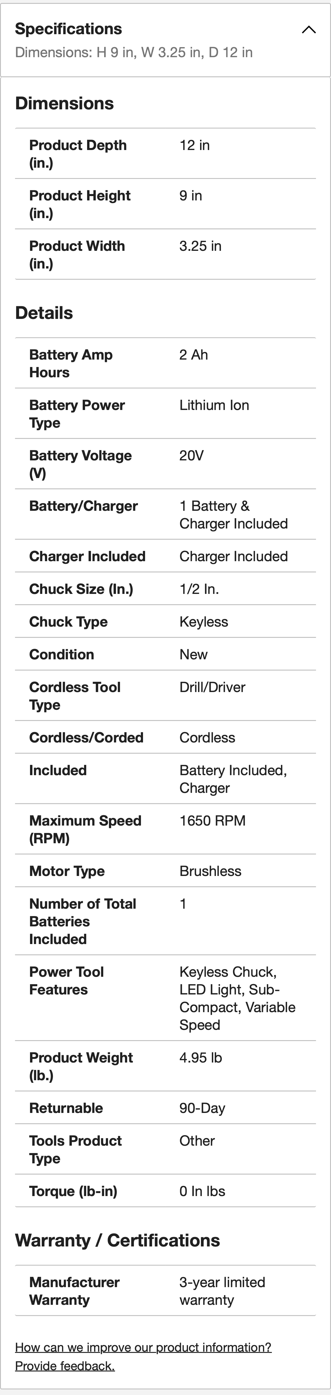 Mobile screenshot of Home Depot