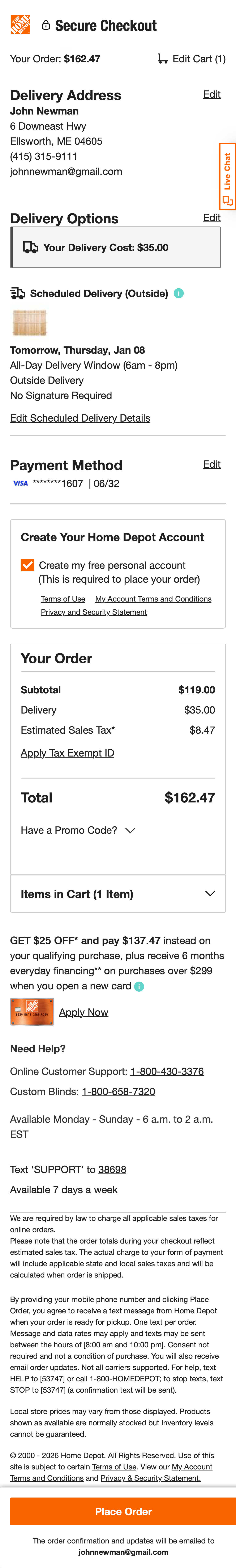 Mobile screenshot of Home Depot