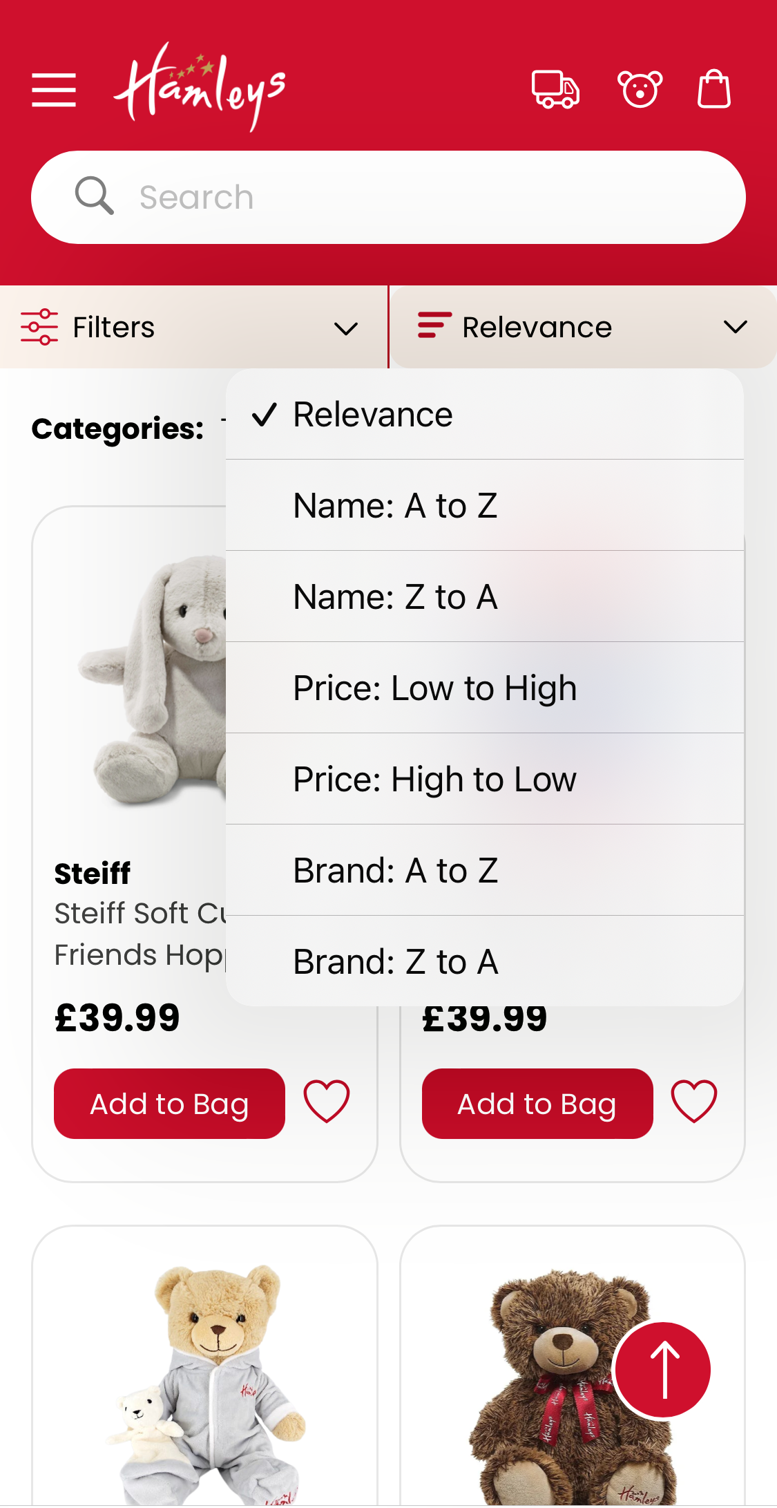 Mobile screenshot of Hamleys