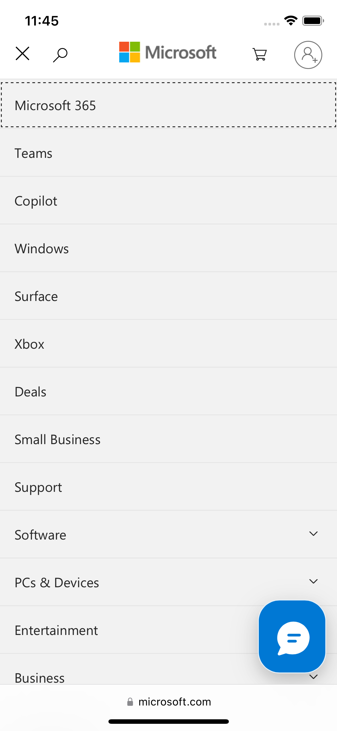 Mobile screenshot of Microsoft