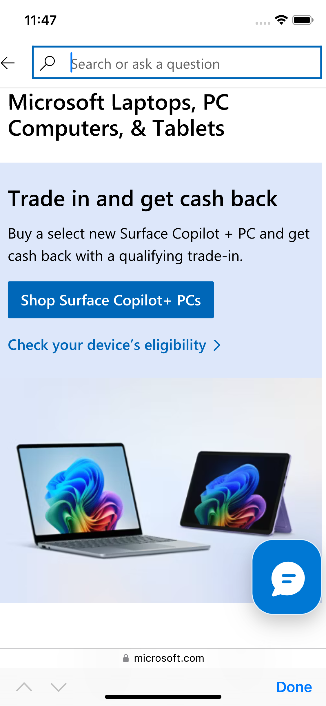 Mobile screenshot of Microsoft
