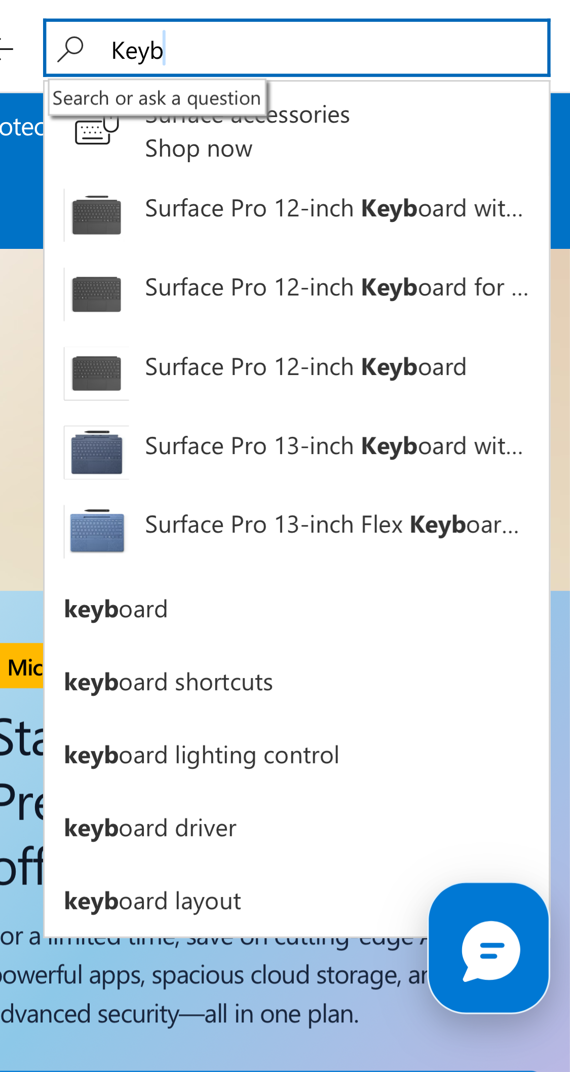 Mobile screenshot of Microsoft