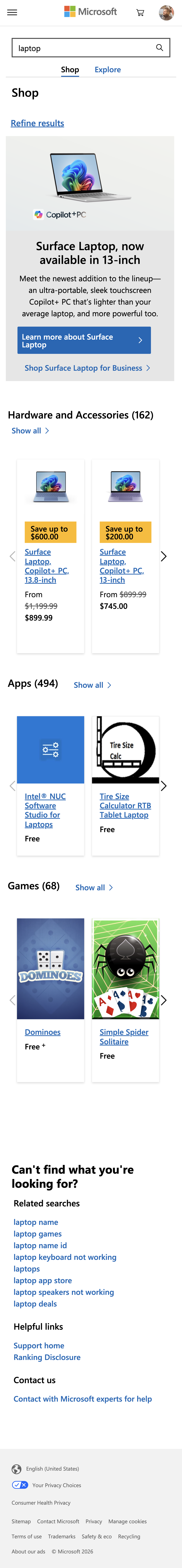 Mobile screenshot of Microsoft