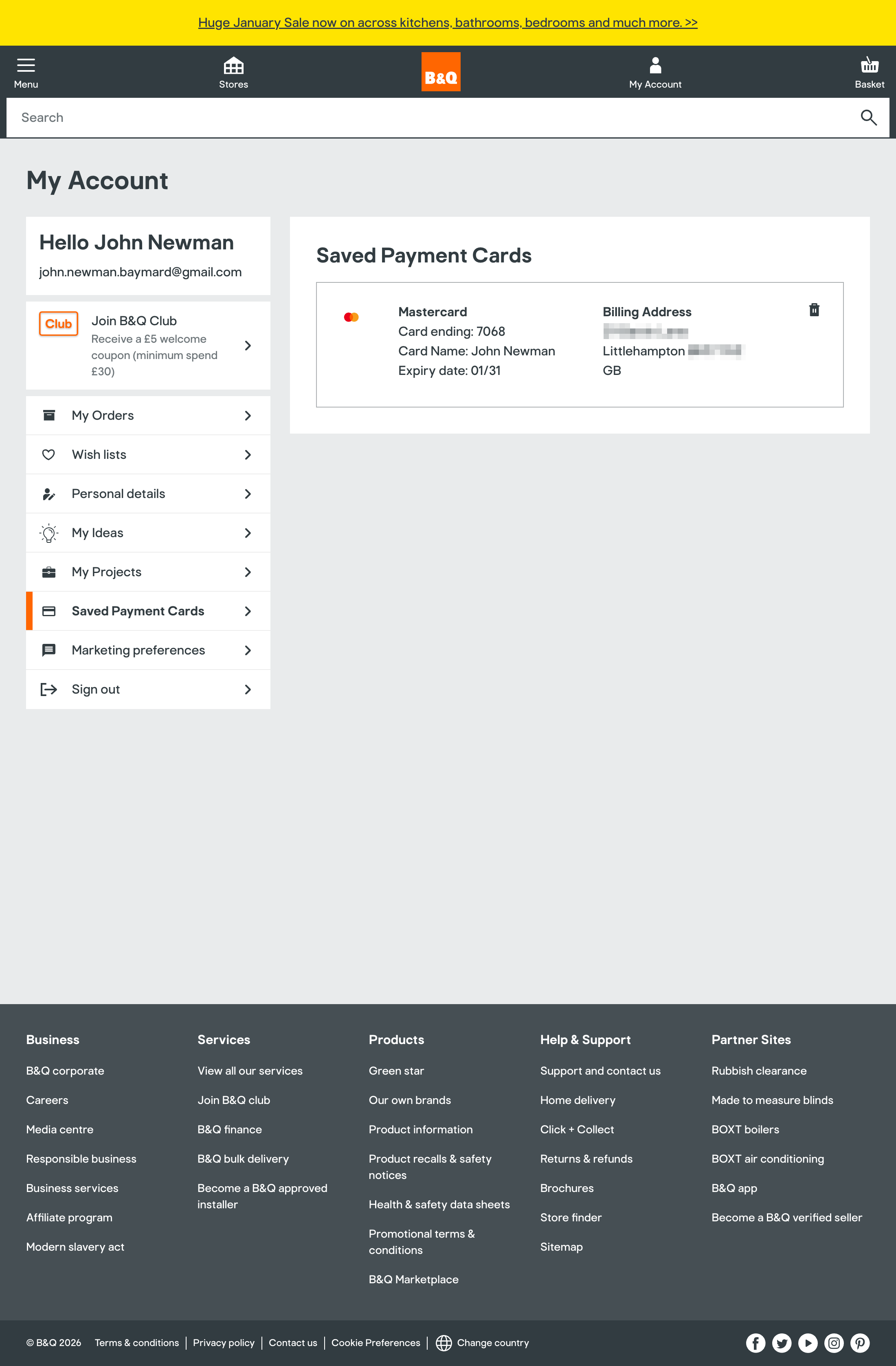 Desktop screenshot of B&Q