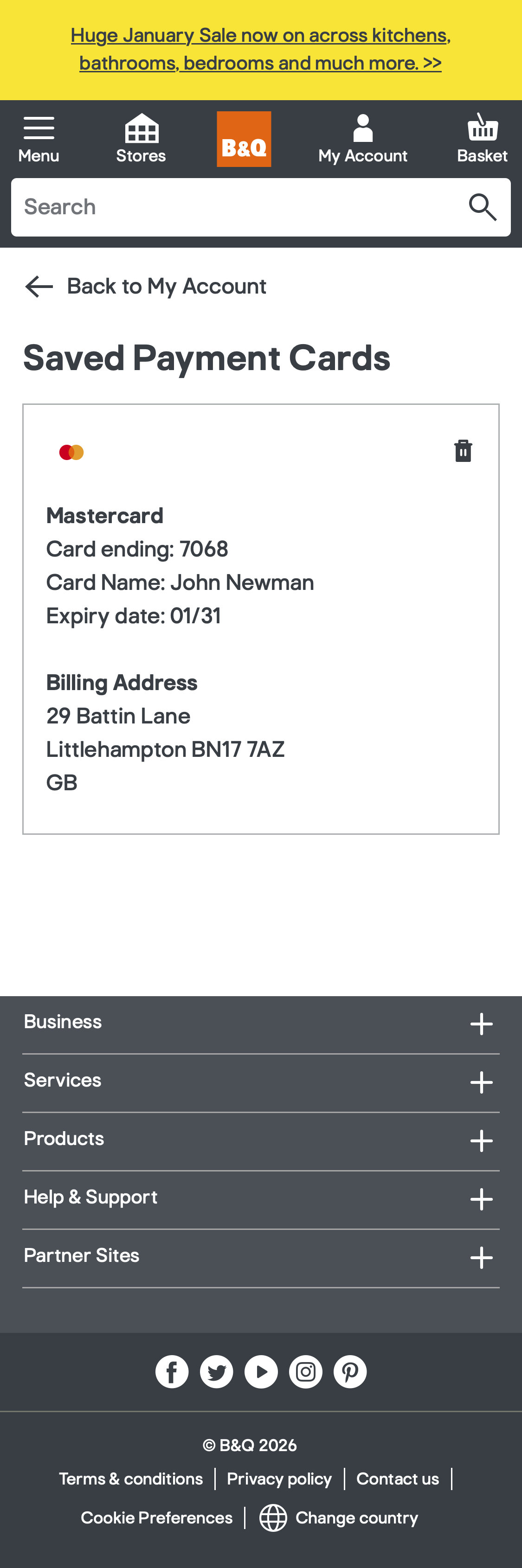 Mobile screenshot of B&Q