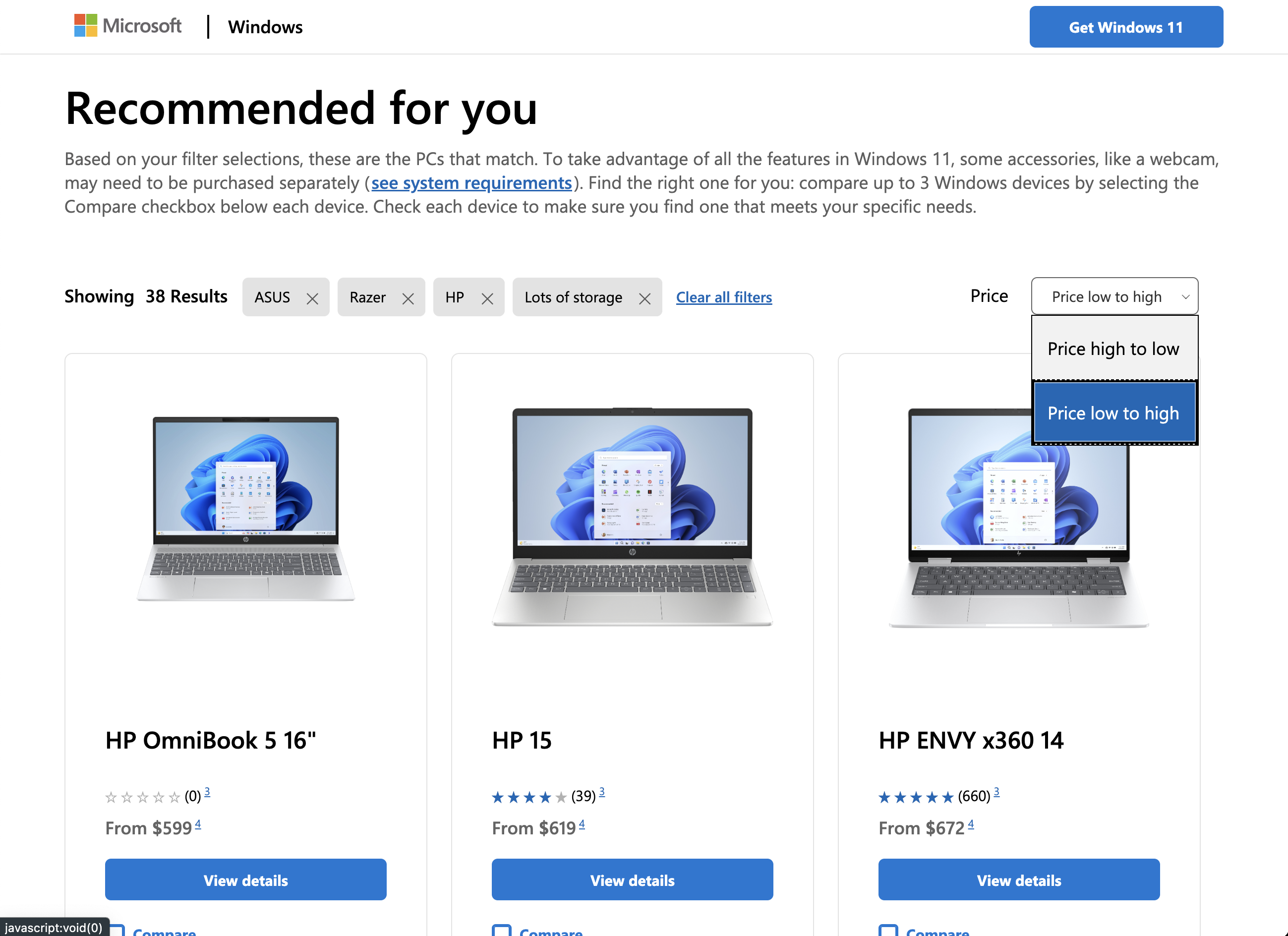 Desktop screenshot of Microsoft