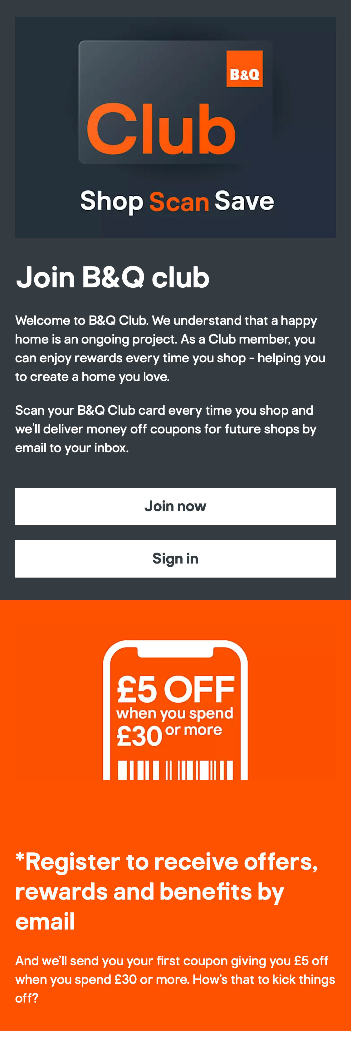 Mobile screenshot of B&Q