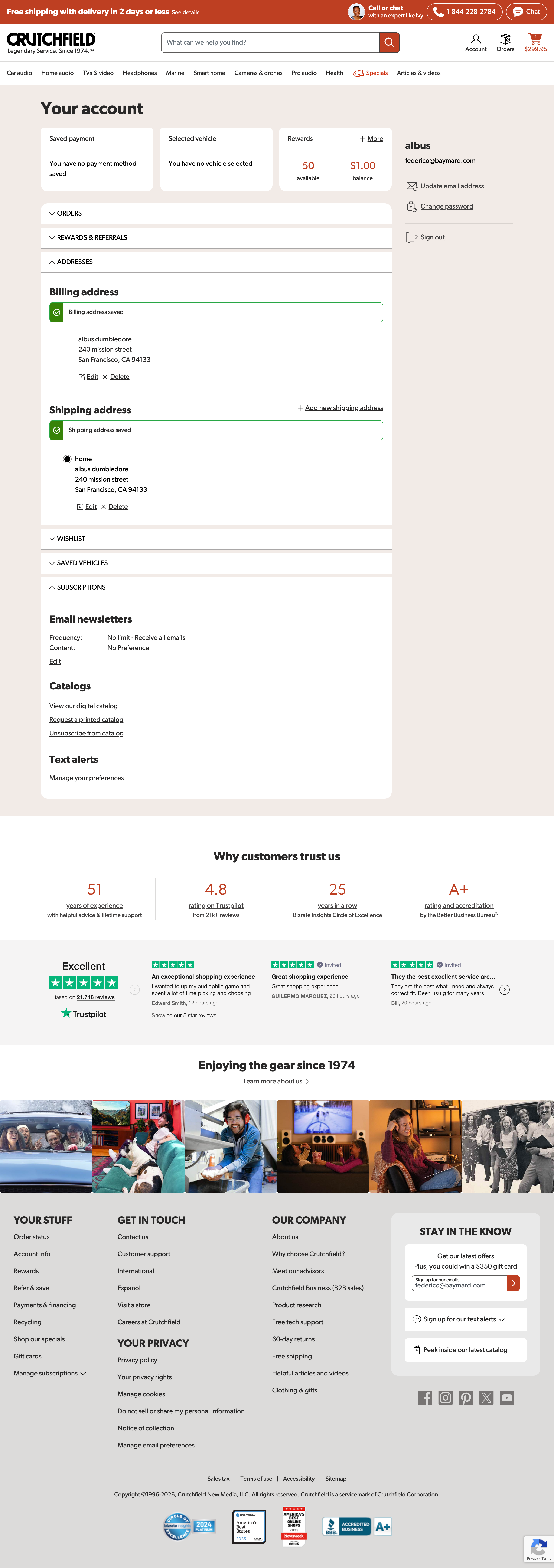 Desktop screenshot of Crutchfield