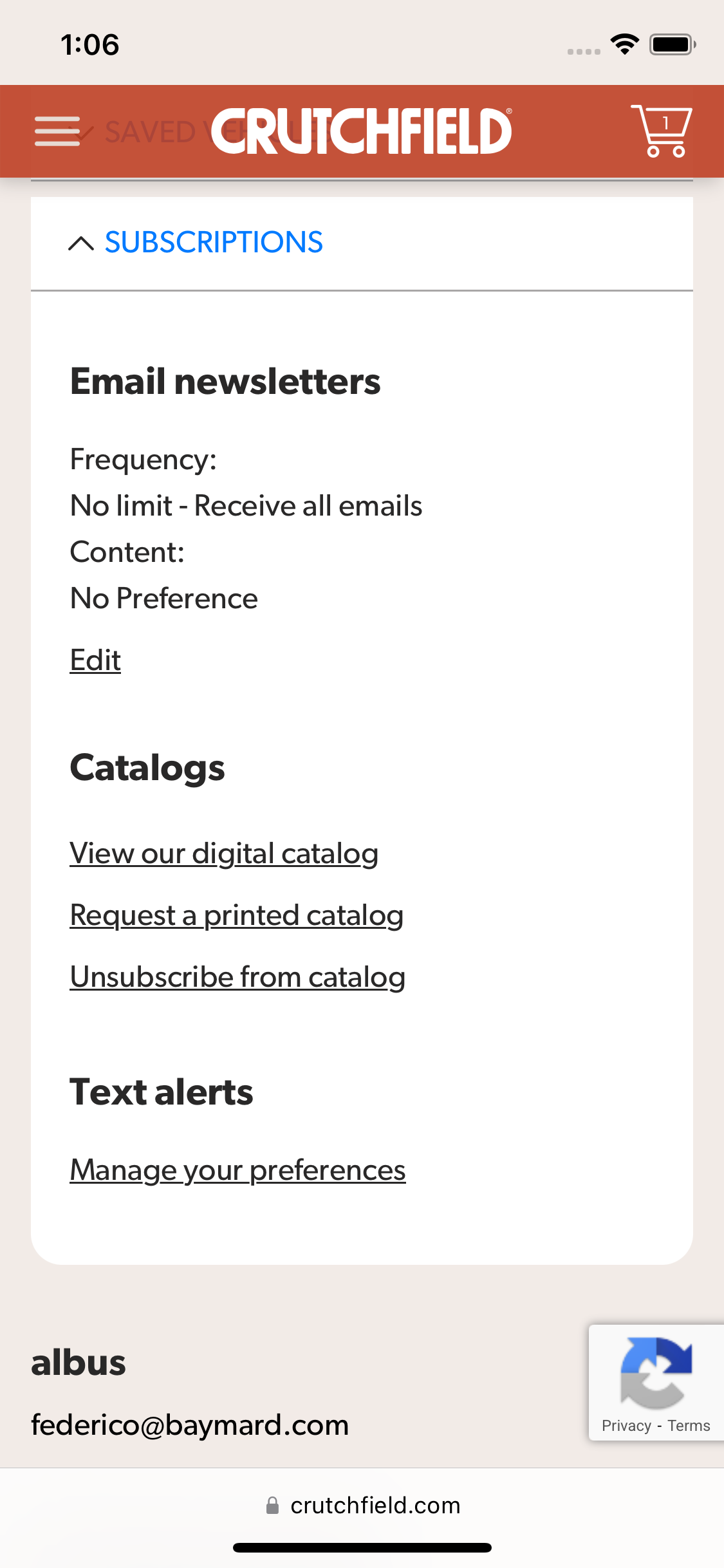 Mobile screenshot of Crutchfield