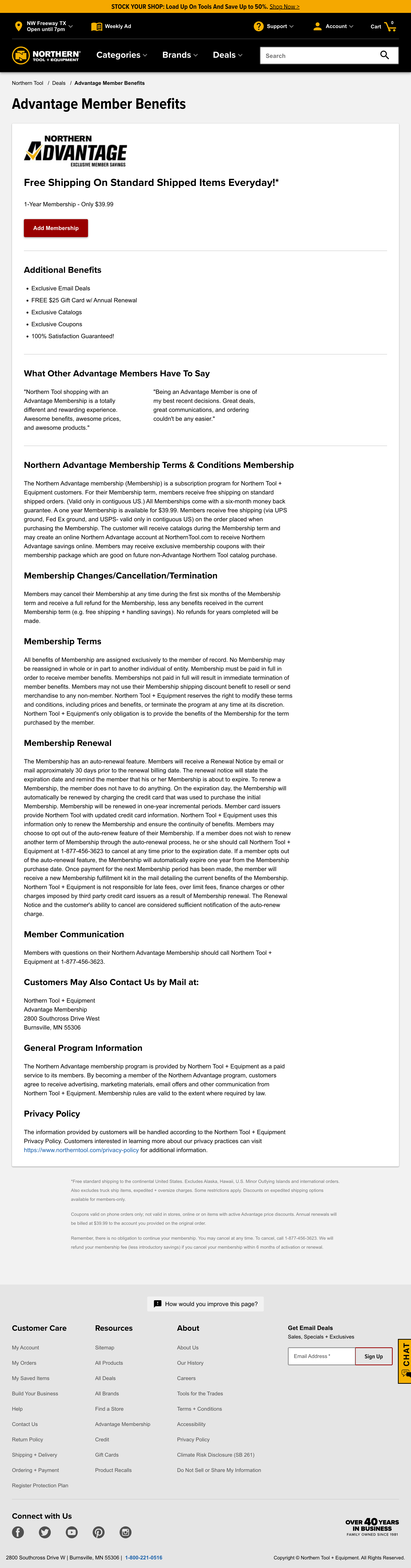 Desktop screenshot of Northern Tool