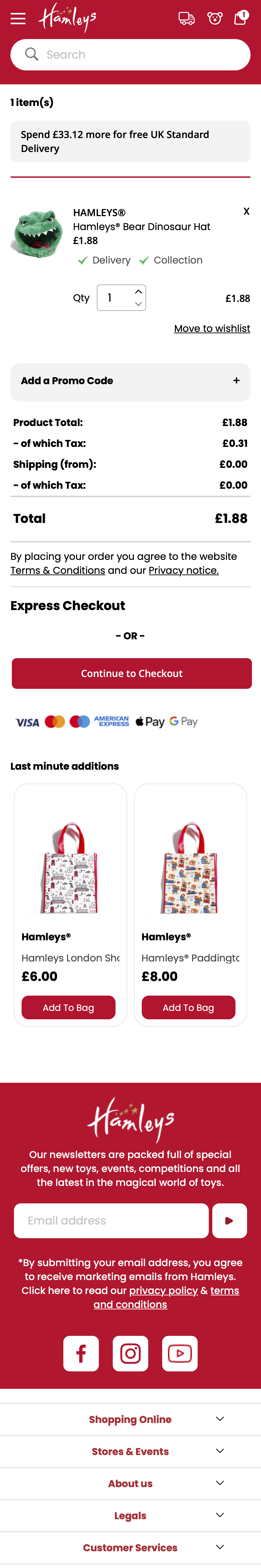 Mobile screenshot of Hamleys