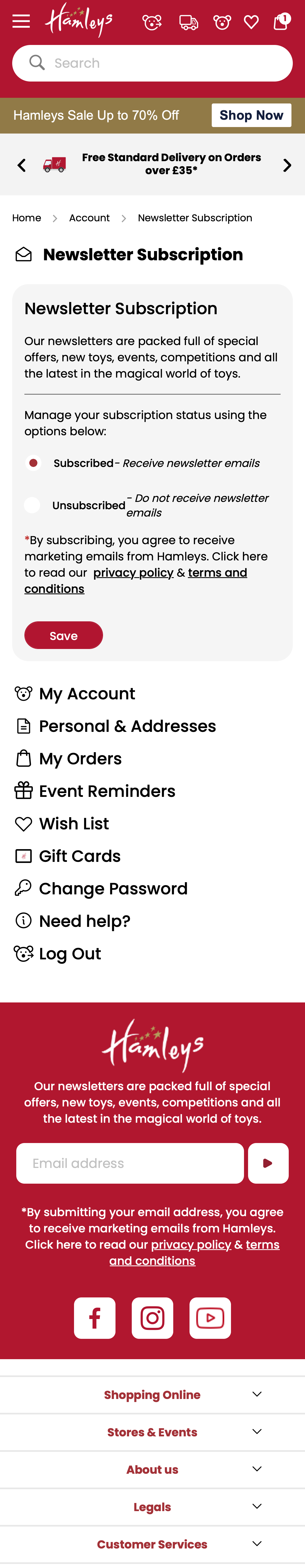 Mobile screenshot of Hamleys