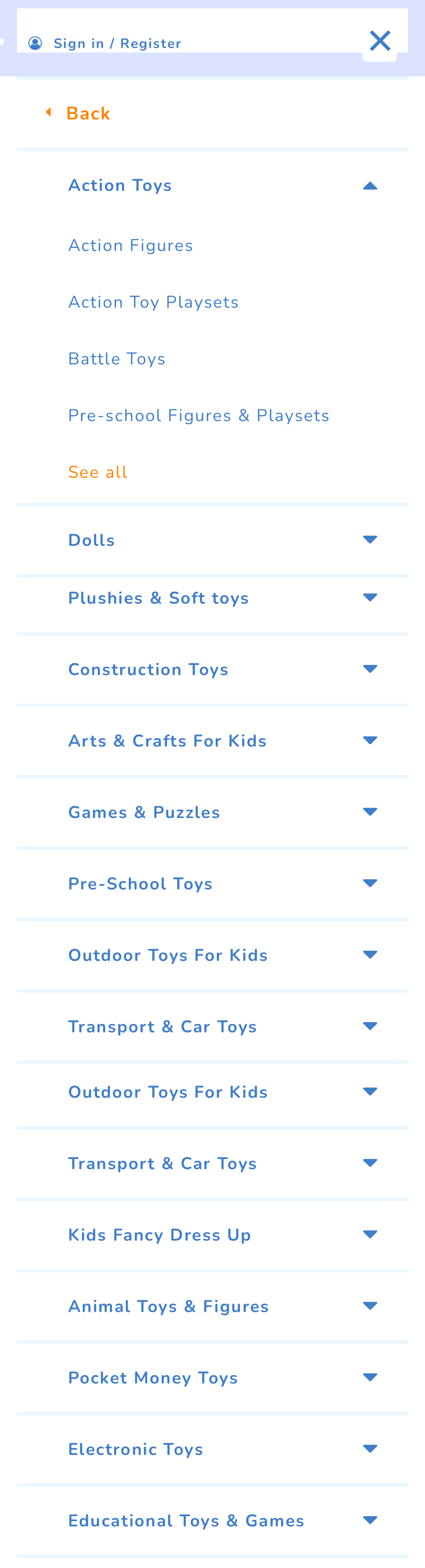 Mobile screenshot of The Entertainer (TheToyShop.com)