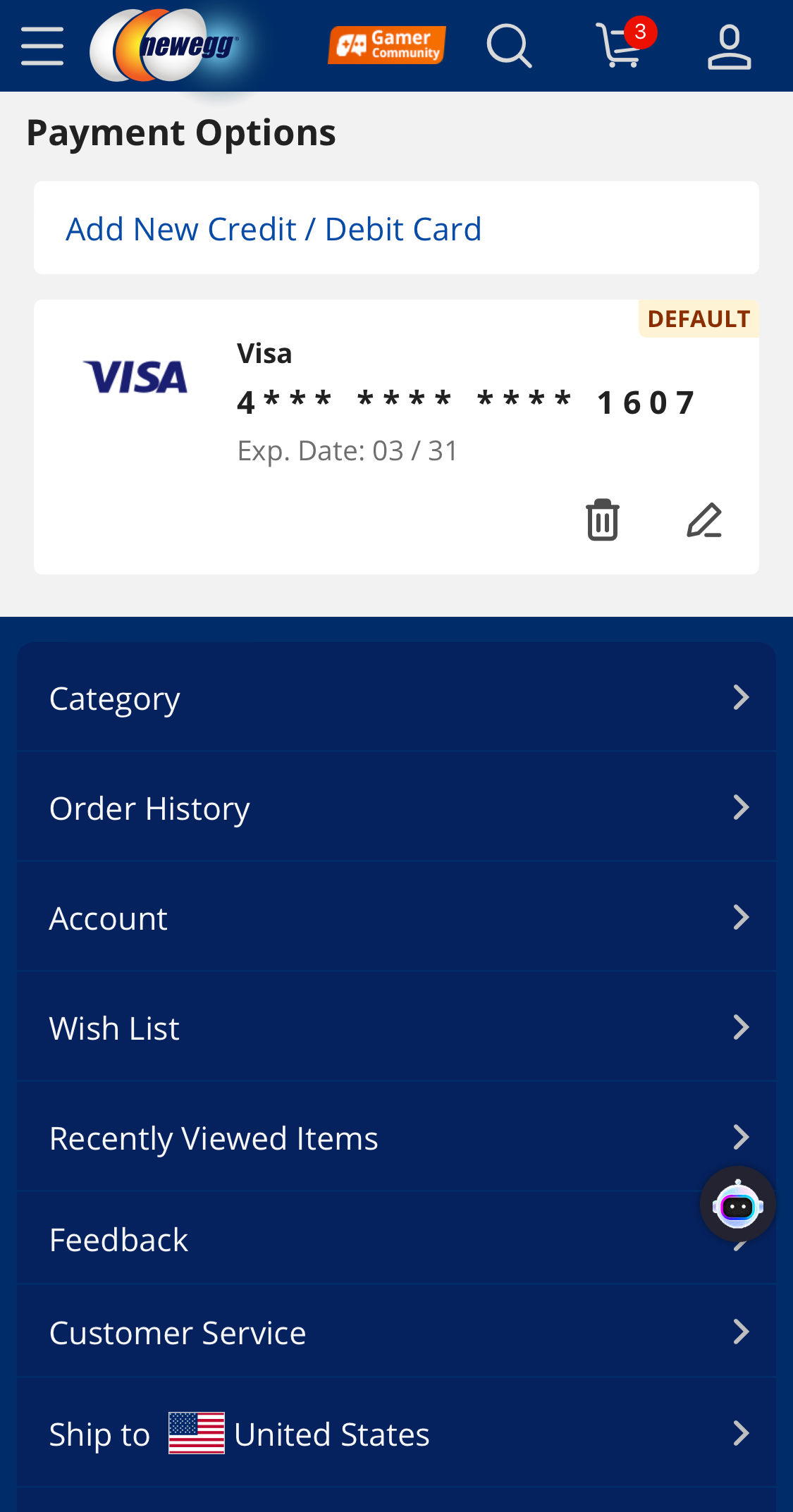 Mobile screenshot of Newegg