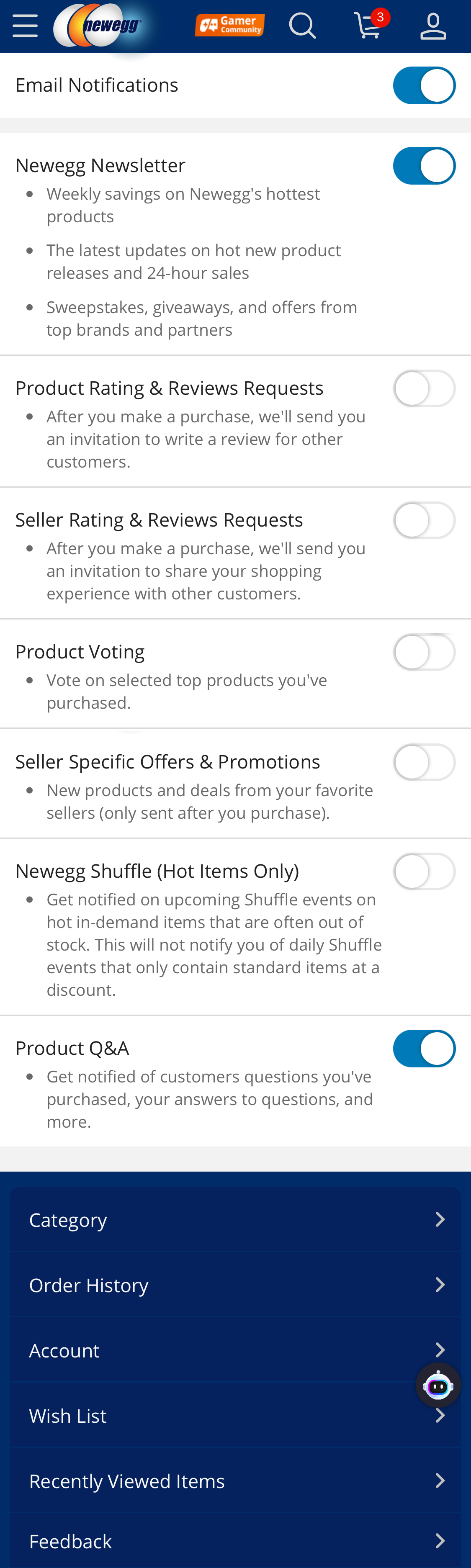 Mobile screenshot of Newegg