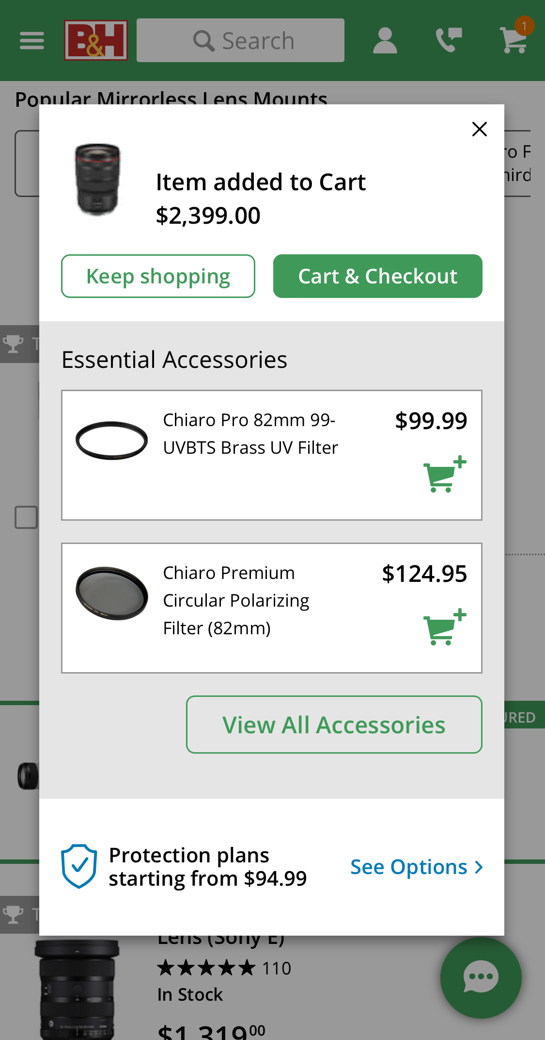 Mobile screenshot of B&H Photo