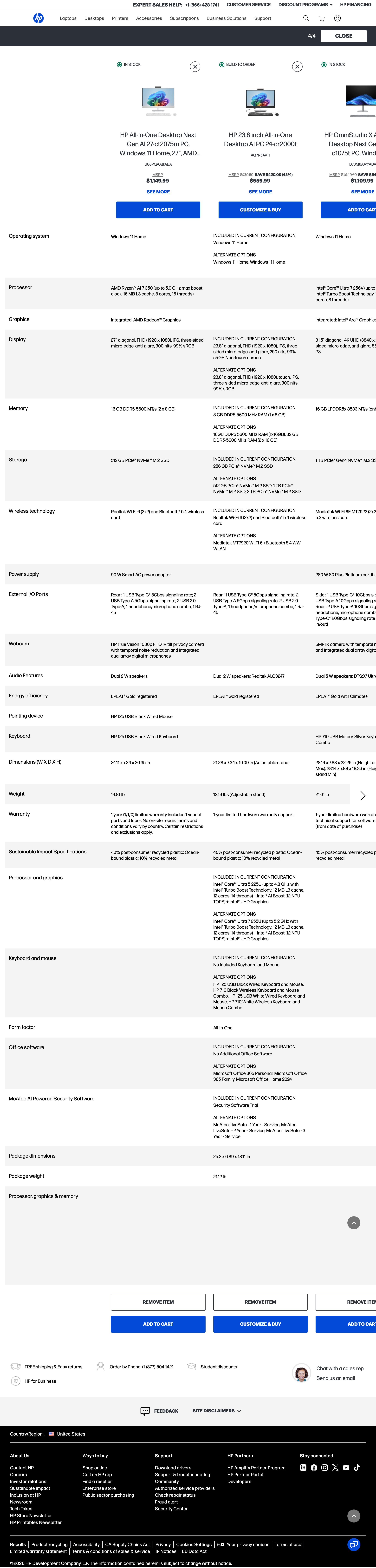 Desktop screenshot of HP