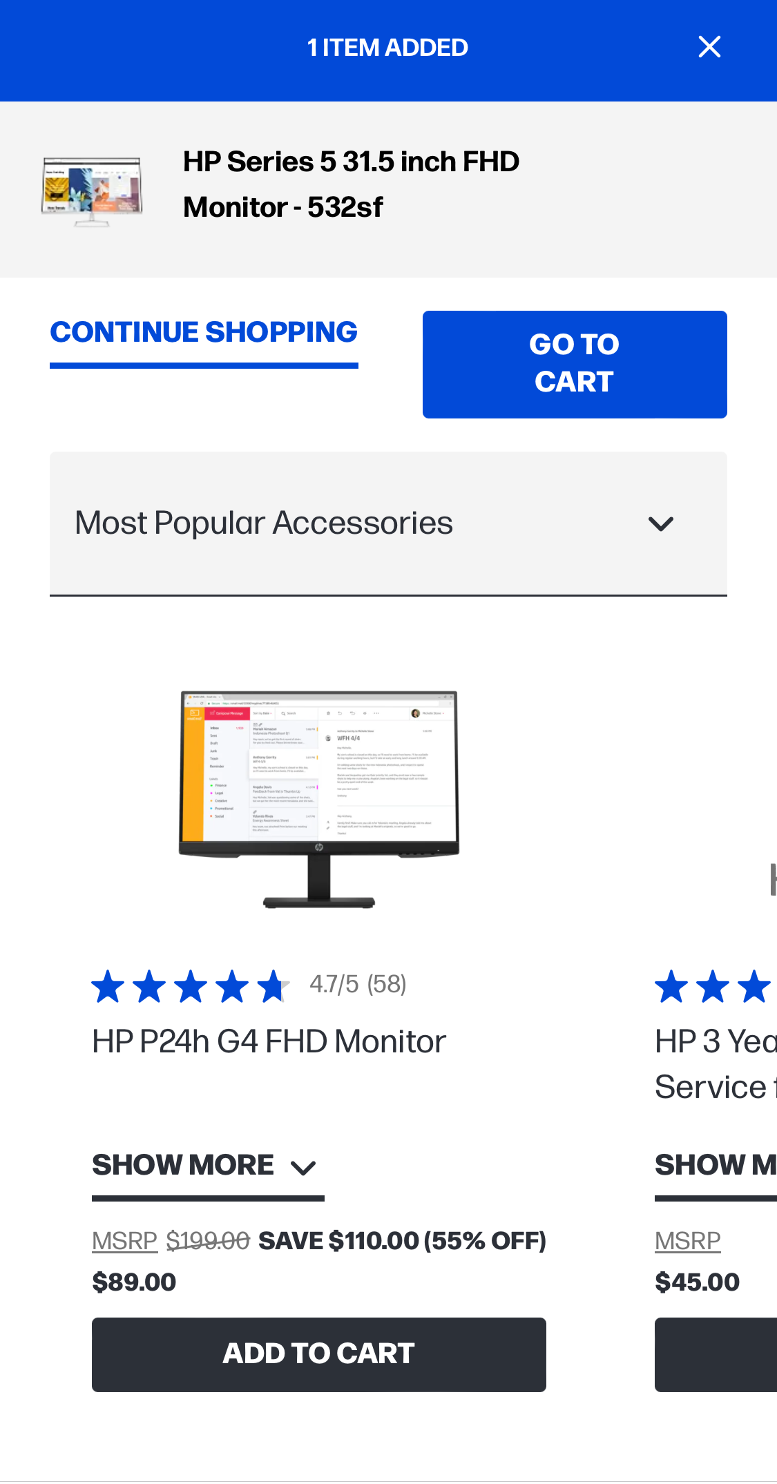 Mobile screenshot of HP