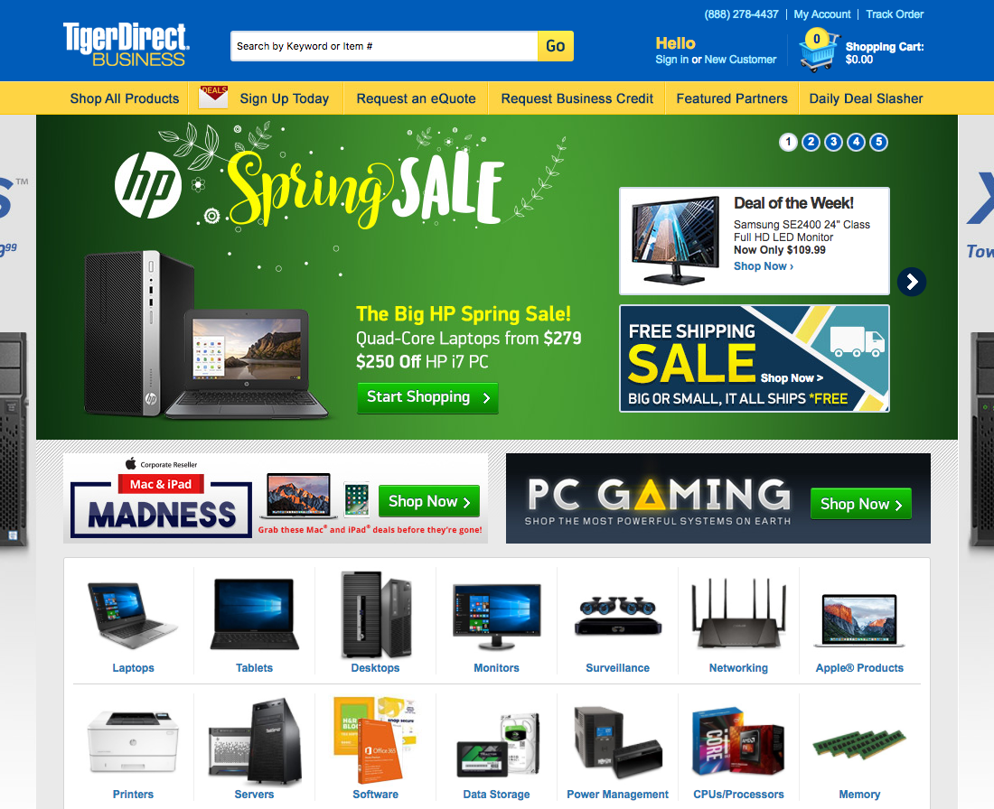 TigerDirect’s Search Field 558 of 647 Search Field Examples Baymard