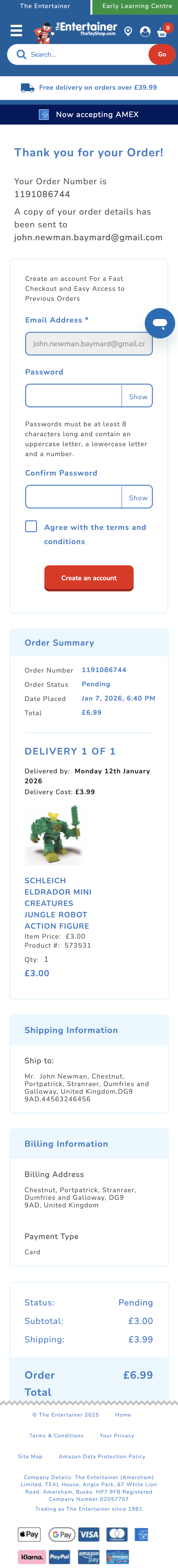Mobile screenshot of The Entertainer (TheToyShop.com)