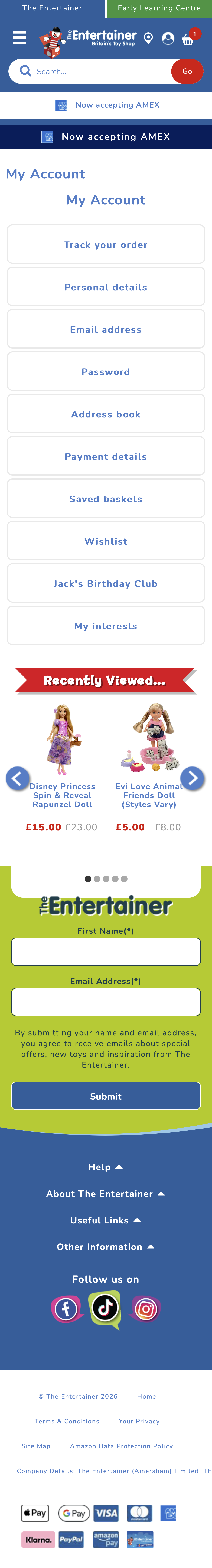 Mobile screenshot of The Entertainer (TheToyShop.com)