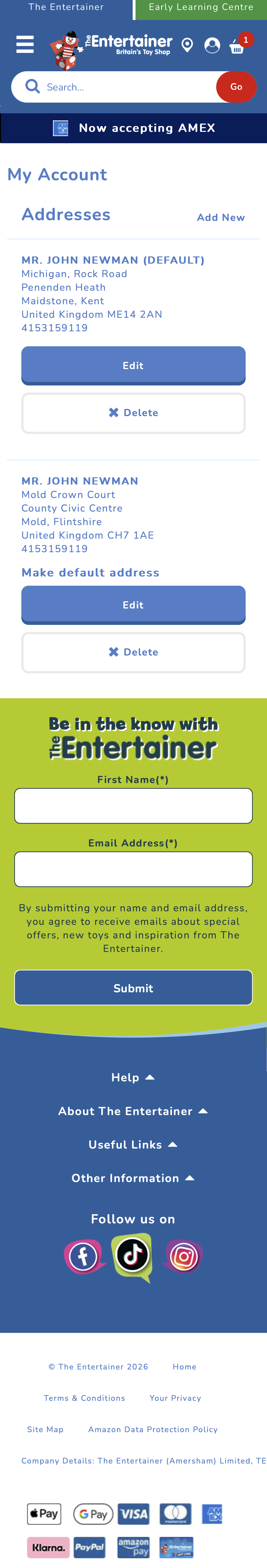 Mobile screenshot of The Entertainer (TheToyShop.com)
