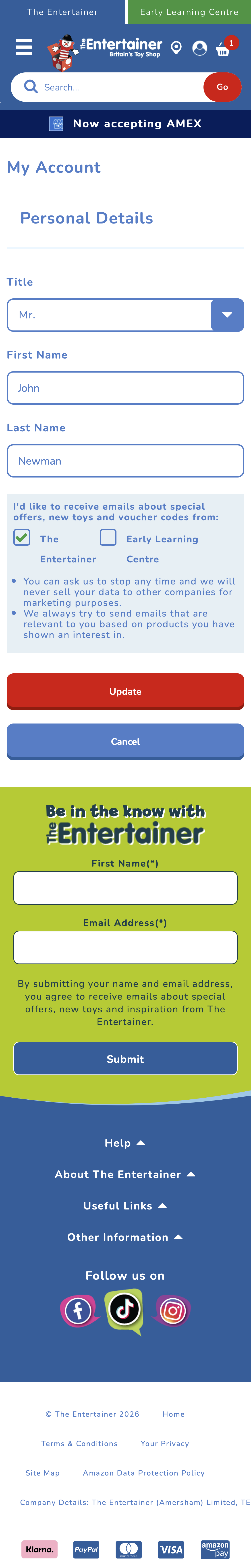 Mobile screenshot of The Entertainer (TheToyShop.com)