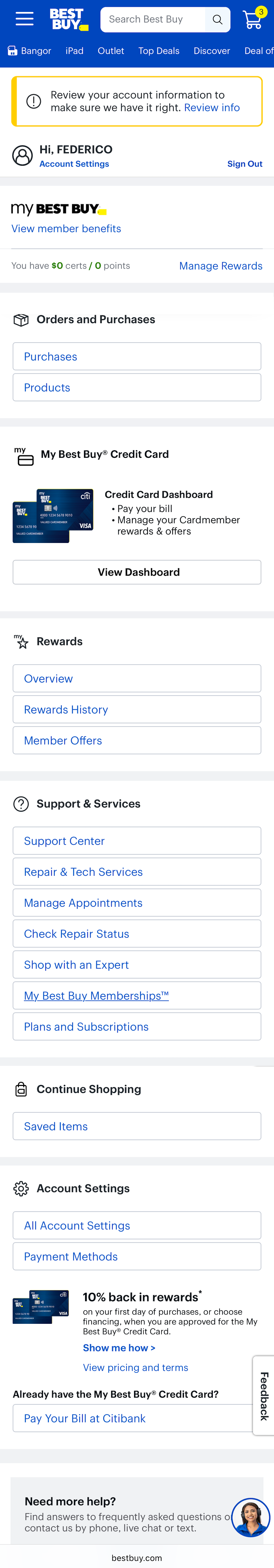 Mobile screenshot of Best Buy