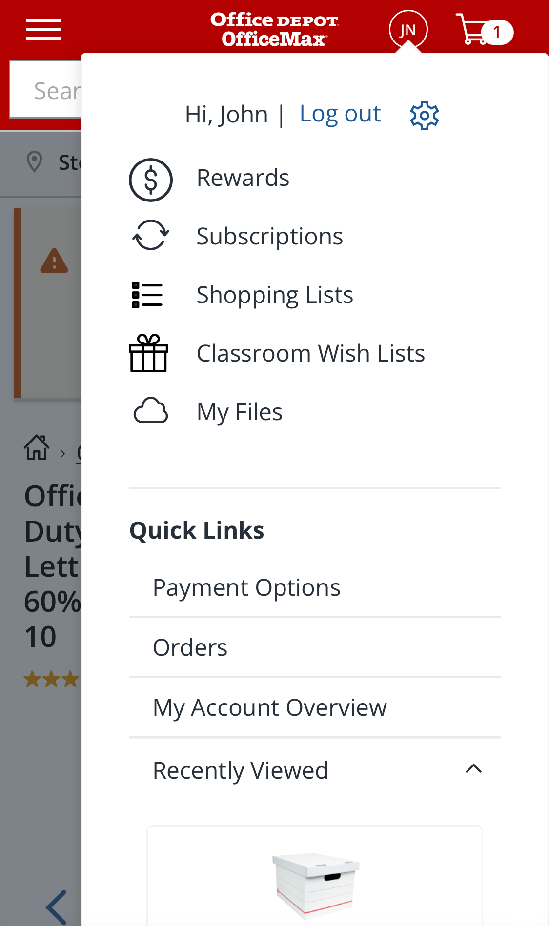Mobile screenshot of Office Depot