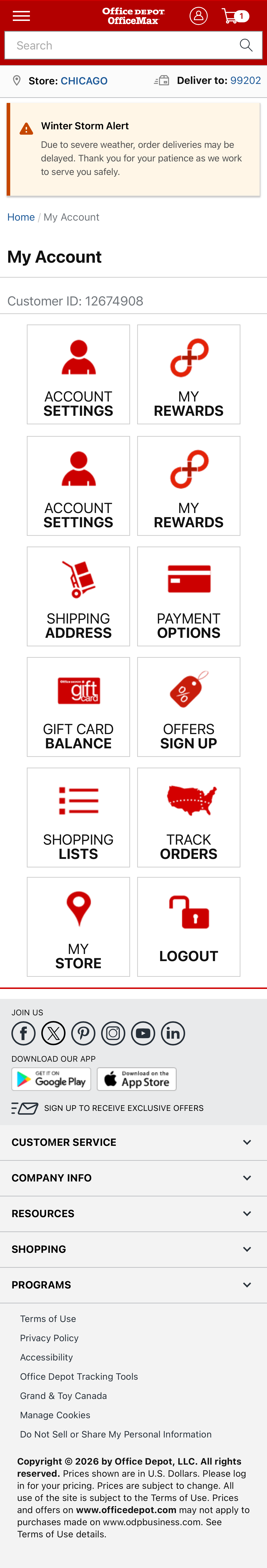 Mobile screenshot of Office Depot