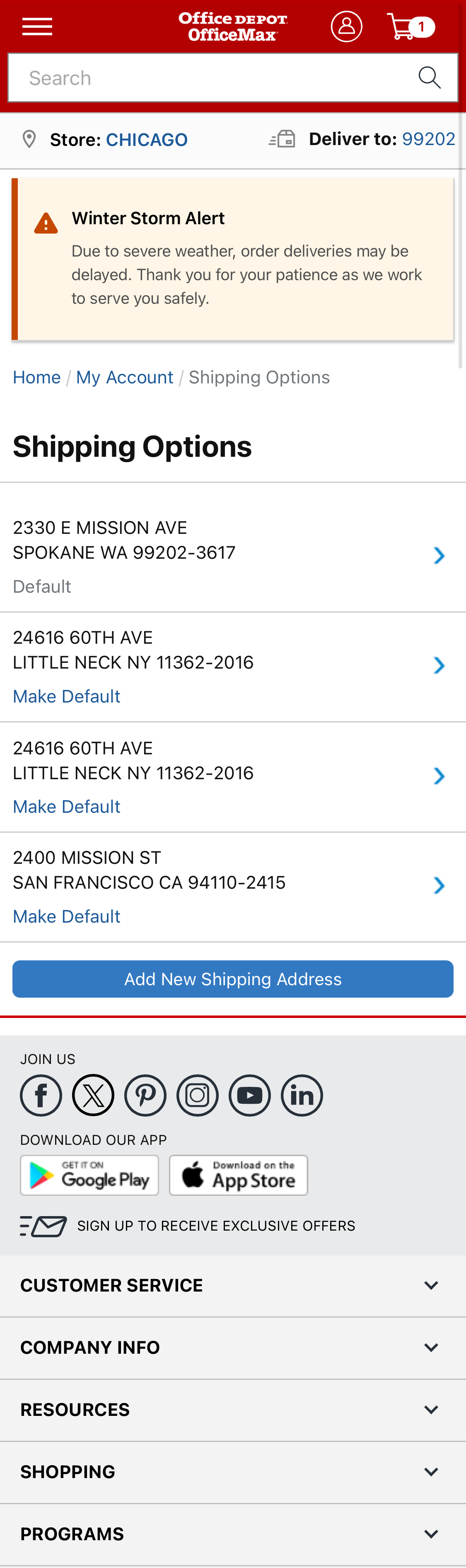 Mobile screenshot of Office Depot
