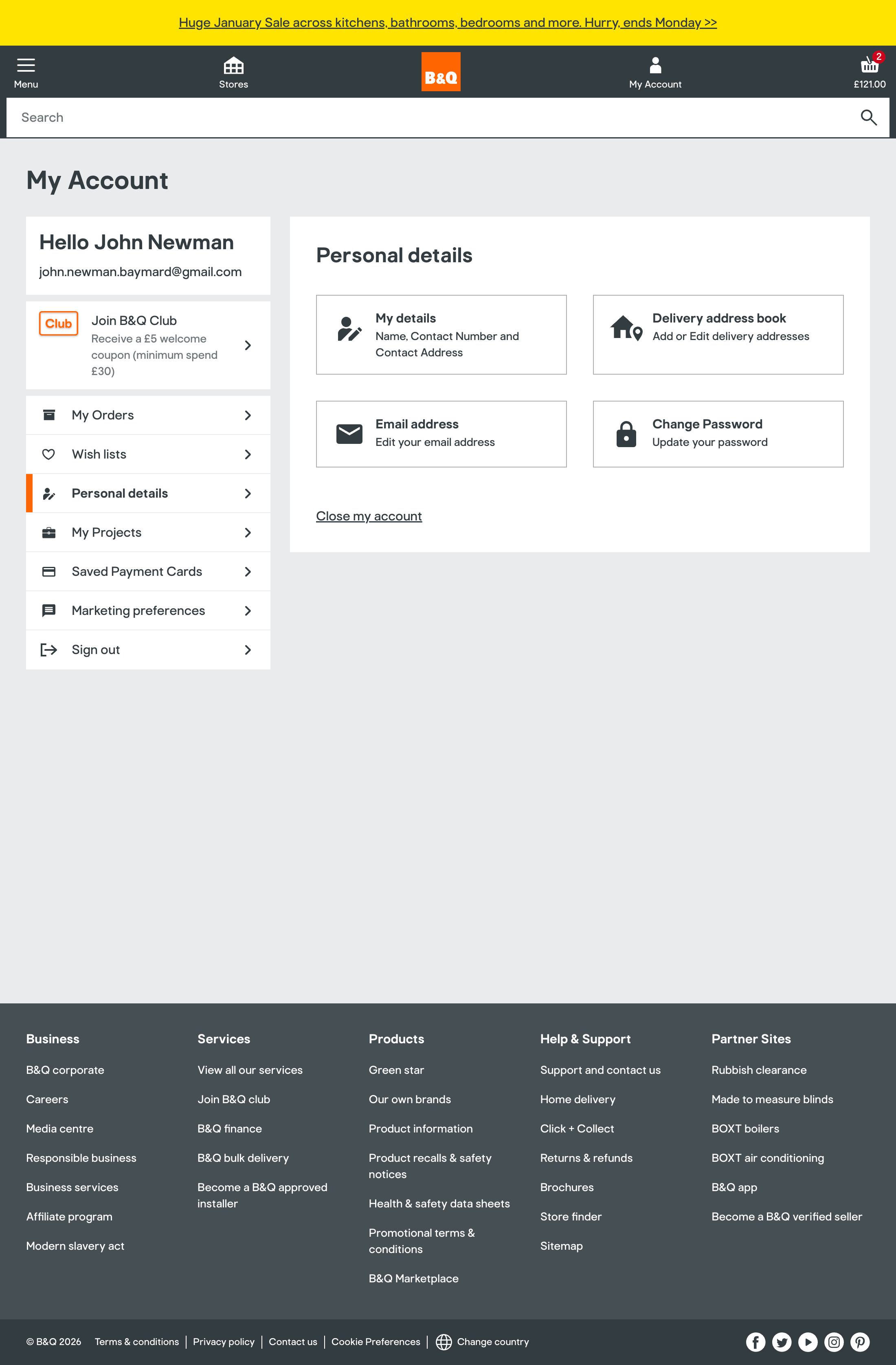 Desktop screenshot of B&Q