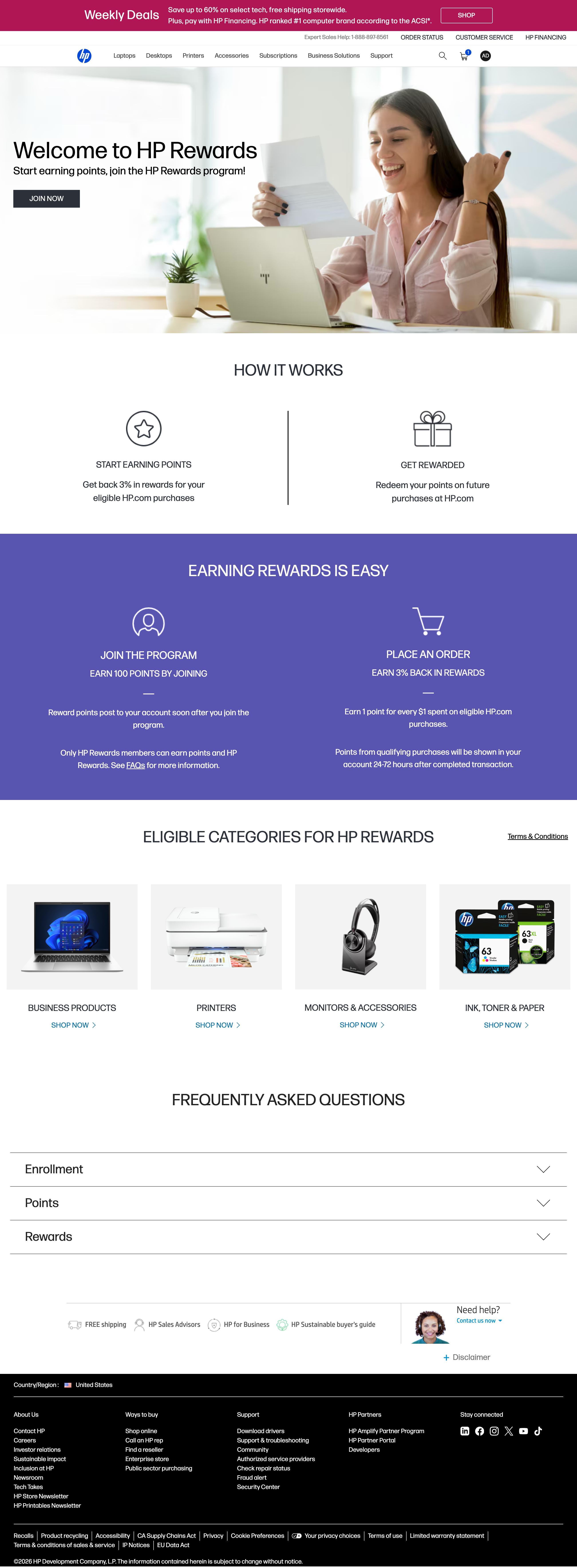 Desktop screenshot of HP