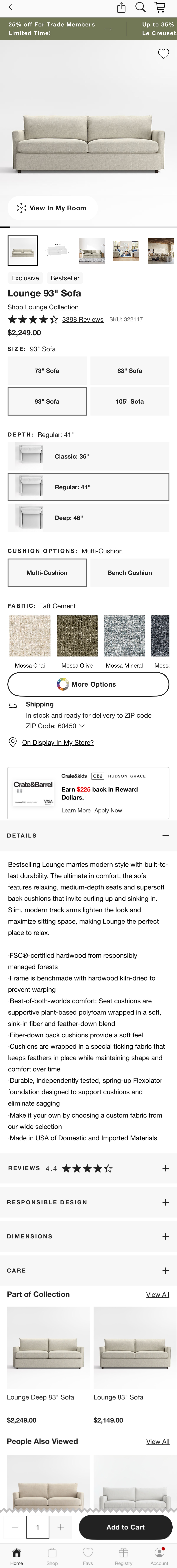 Mobile screenshot of Crate & Barrel